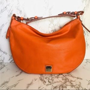 ISO Orange Dooney and Bourke Luna Shoulder Half Moon Hobo